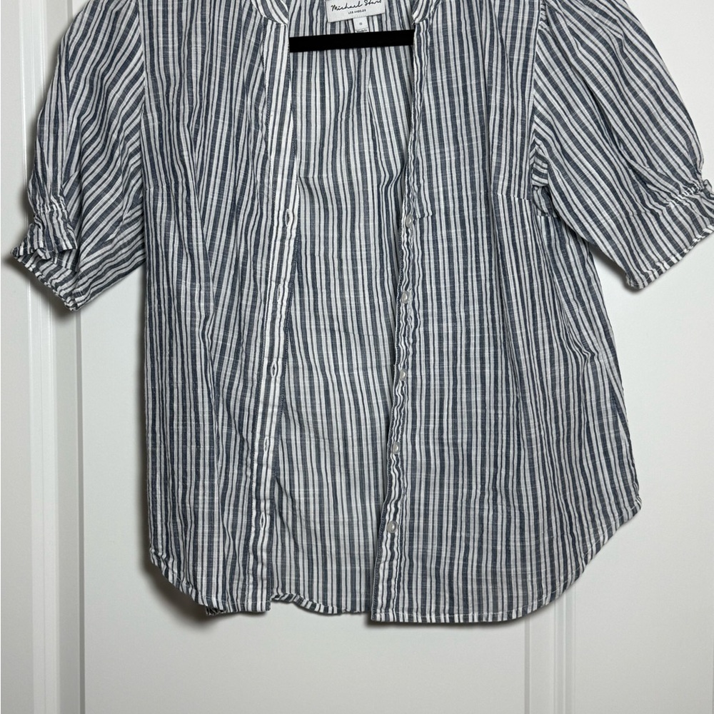 Michael Stars Black and White Striped Blouse